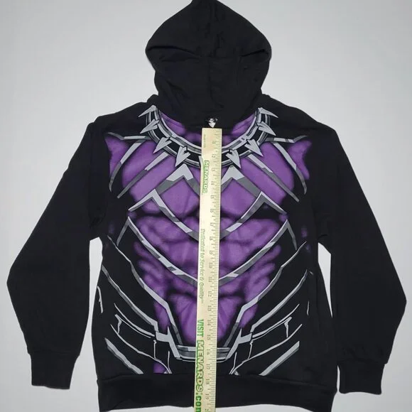 Marvel Black Panther Youth Black and Purple Hooded Jacket Size Medium 10/12 - Picture 12 of 13